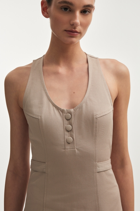 MUSE MIDI DRESS GREIGE