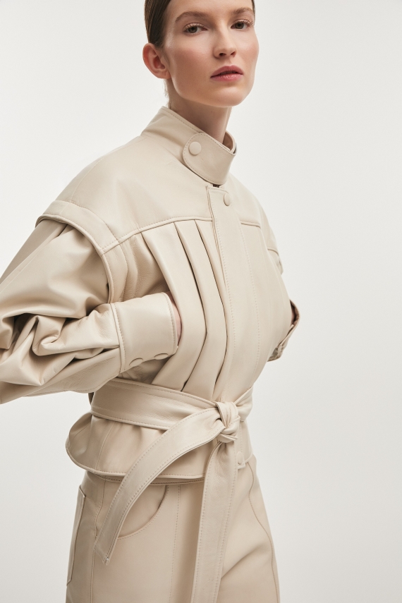 TEMPEST LEATHER JACKET OFF WHITE