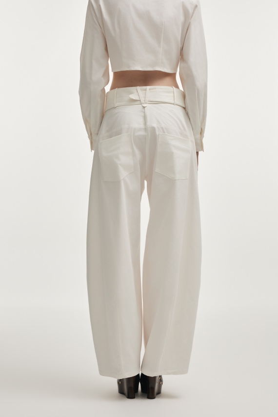 PURE BARREL TROUSERS WHITE