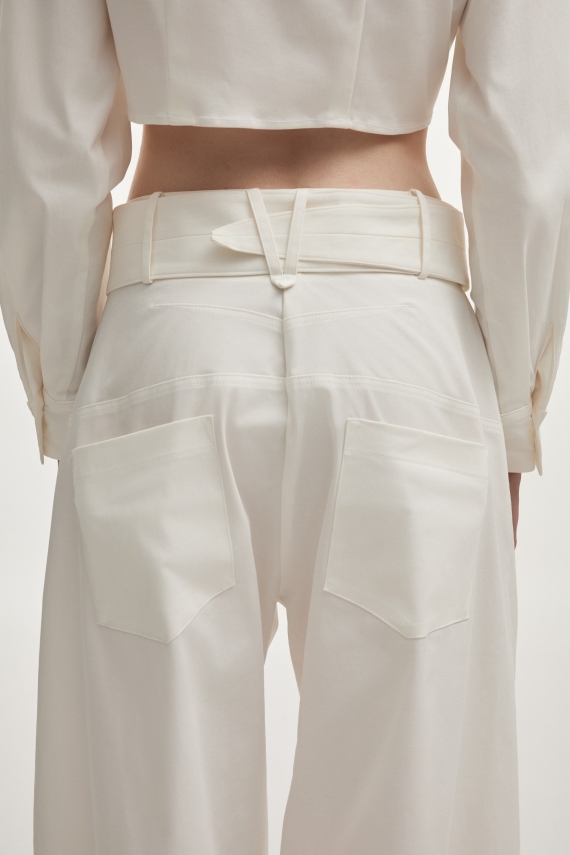 PURE BARREL TROUSERS WHITE
