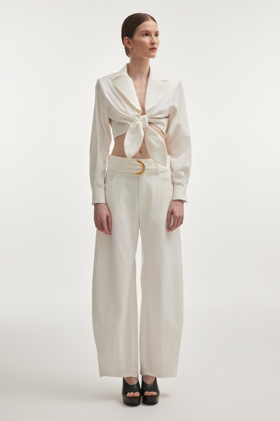 PURE BARREL TROUSERS WHITE