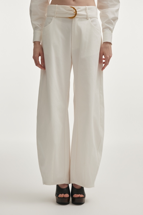 PURE BARREL TROUSERS WHITE