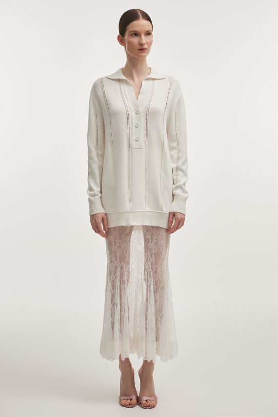 VEIL MAXI SKIRT WHITE
