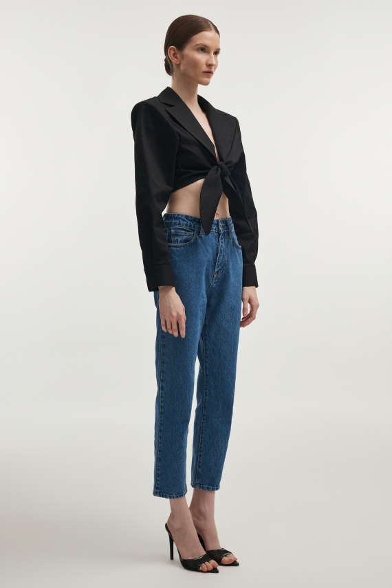 PURE CROP SHIRT BLACK