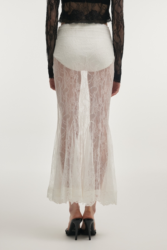 VEIL MAXI SKIRT WHITE
