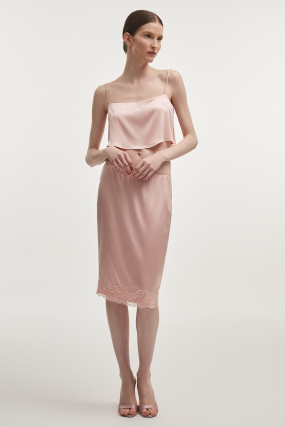 NAIA SILK CROP TOP PINK