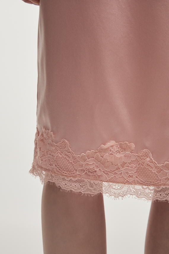 NAIA SILK MIDI SKIRT PINK