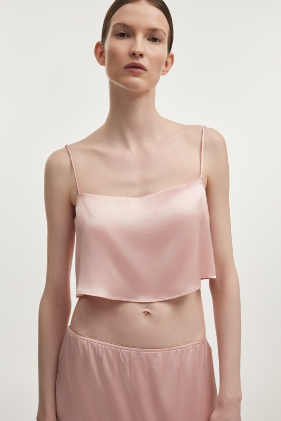 NAIA SILK CROP TOP PINK
