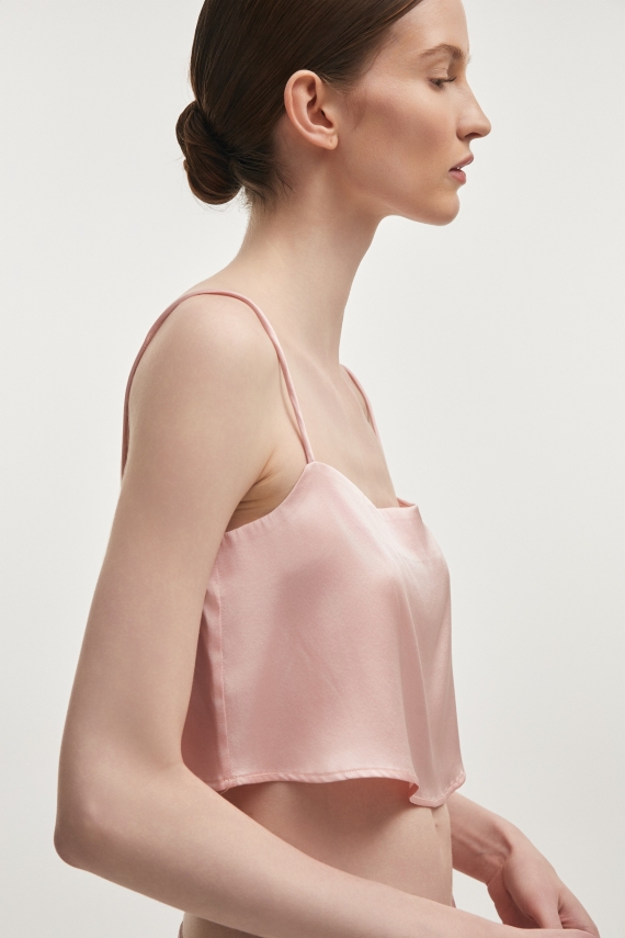 NAIA SILK CROP TOP PINK