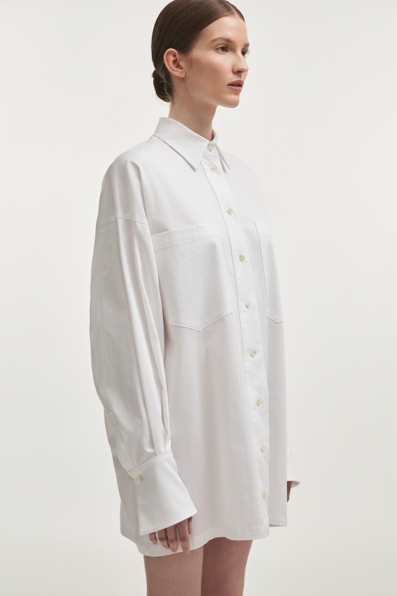 STILL LIFE SHIRT DRESS WHITE