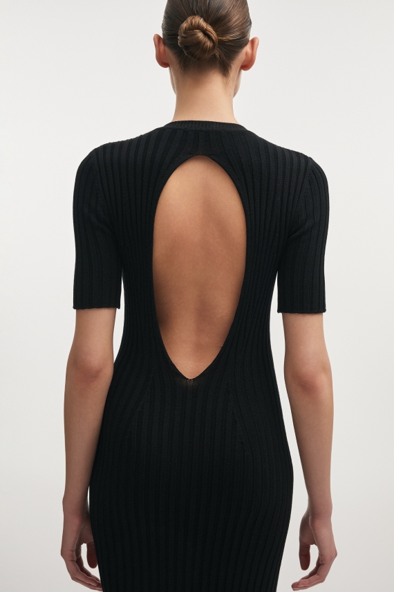 FEMME KNITTED MAXI DRESS BLACK