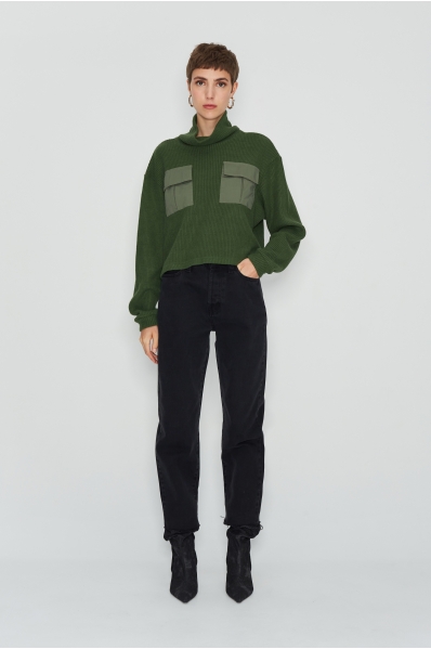 WINTER CAMOUFLAGE CROP KNITWEAR