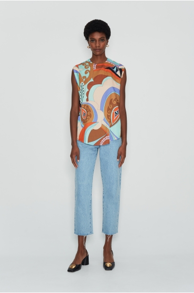 VINTAGE MOSAIC SLEEVELESS SHIRT