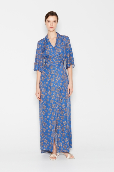 OCEANA WRAP DRESS BLUE