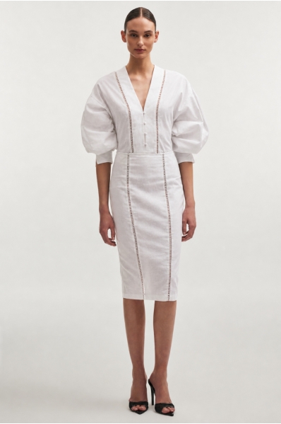 DAMA MIDI SKIRT WHITE