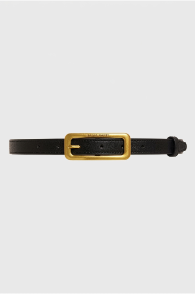 SLIM LEATHER BELT BLACK