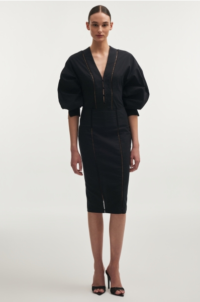 DAMA MIDI SKIRT BLACK