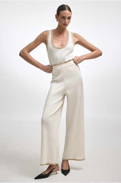 ROXANNE KNIT TROUSERS OFFWHITE