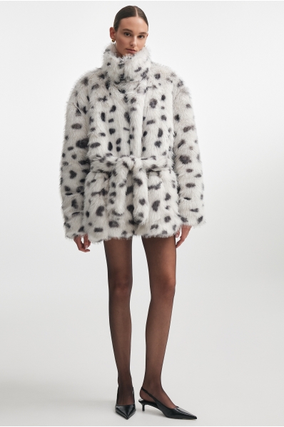 SALLY FUR JACKET B&W