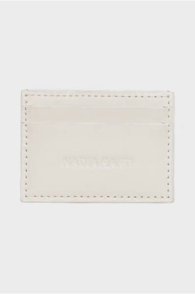 SIENA LEATHER CARD HOLDER OFF WHITE