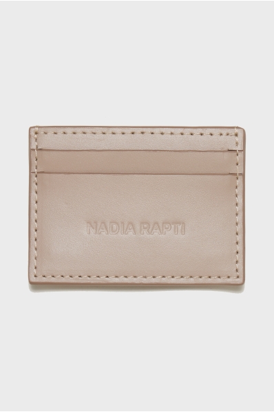 SIENA LEATHER CARD HOLDER GREIGE