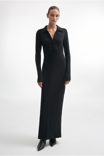 WHITNEY LONG SLEEVE DRESS BLACK