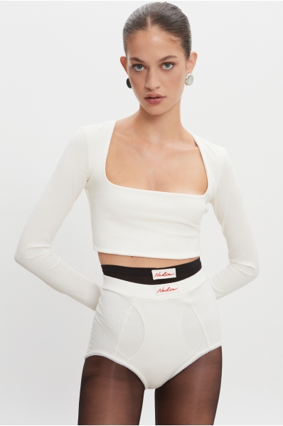 BITE CROP TOP OFF WHITE