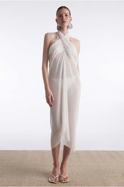 NO.26 KNITTED SARONG WHITE