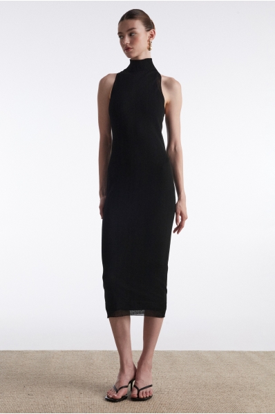 NO.26 KNITTED MIDI DRESS BLACK