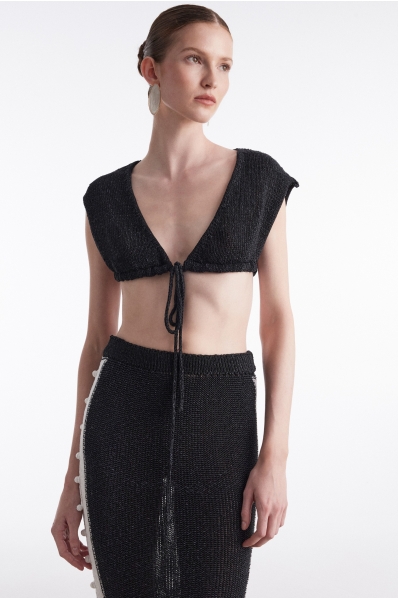 VOYAGE KNITTED TOP BLACK