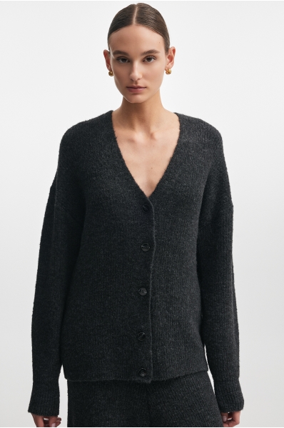 DONNA KNITTED CARDIGAN ANTHRACITE