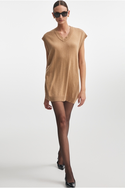 BASICK KNITTED VEST CAMEL