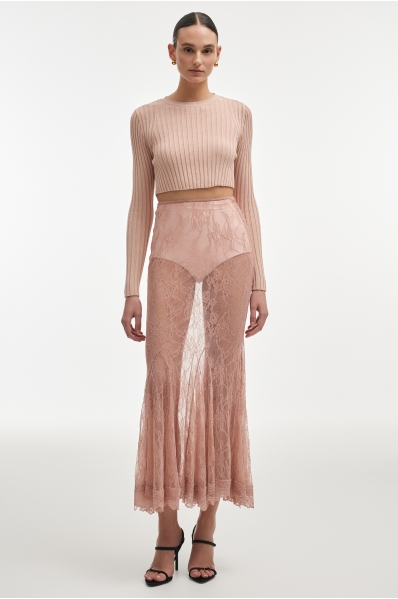 FEMME KNITTED CROP TOP PINK