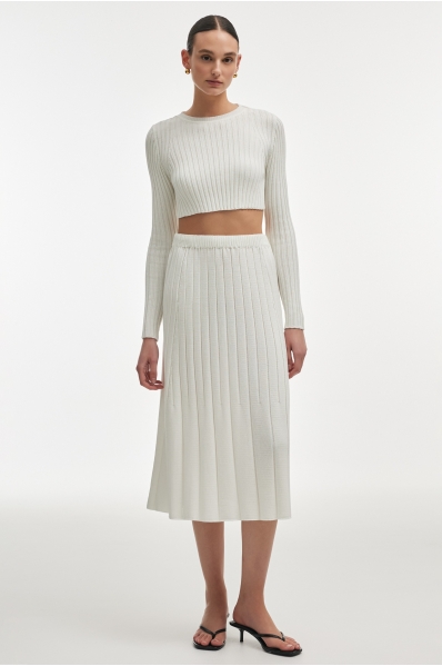 FEMME KNITTED CROP TOP WHITE