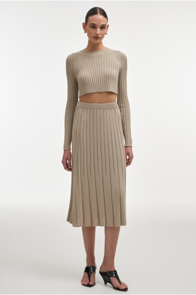 FEMME KNITTED SKIRT GREIGE