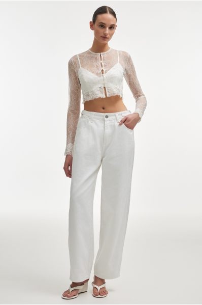 VEIL CARDIGAN TOP WHITE