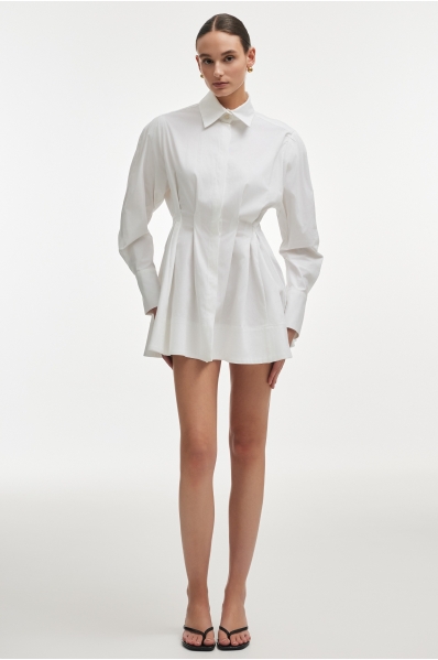 ROSE SHIRT DRESS WHITE