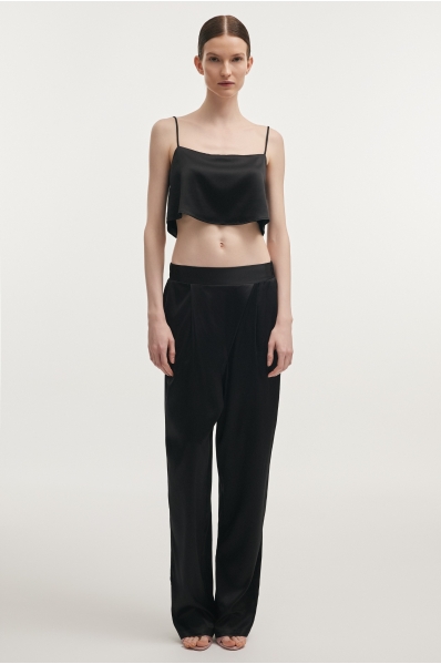 NAIA SILK TROUSERS BLACK