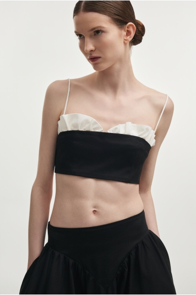HIBISCUS TOP BLACK/WHITE