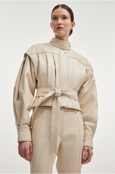TEMPEST LEATHER JACKET OFF WHITE