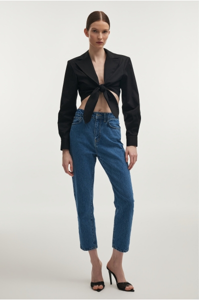 PURE CROP SHIRT BLACK