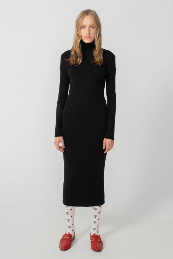 Product Image: SPACE OF GRACE KNIT DRESS BLACK
